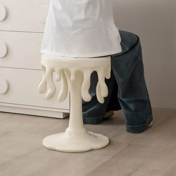 Contemporary Nordic Resin Waterdrop & Round Side Table For Living Room & Bedroom - Image 8