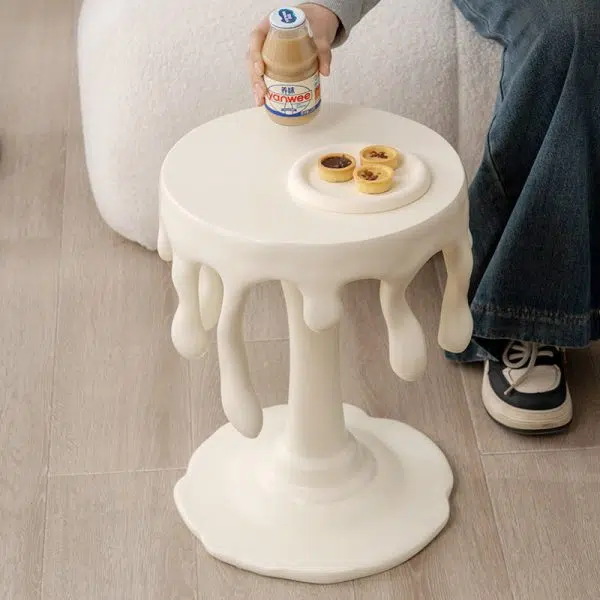 Contemporary Nordic Resin Waterdrop & Round Side Table For Living Room & Bedroom - Image 10