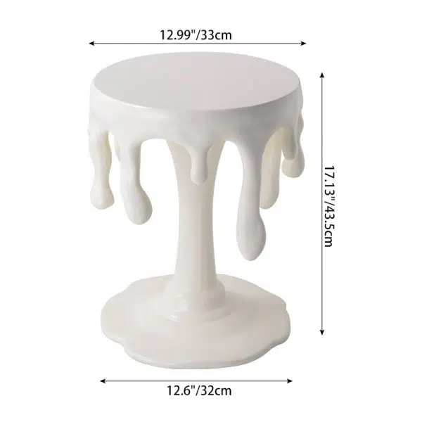 Contemporary Nordic Resin Waterdrop & Round Side Table For Living Room & Bedroom - Image 4
