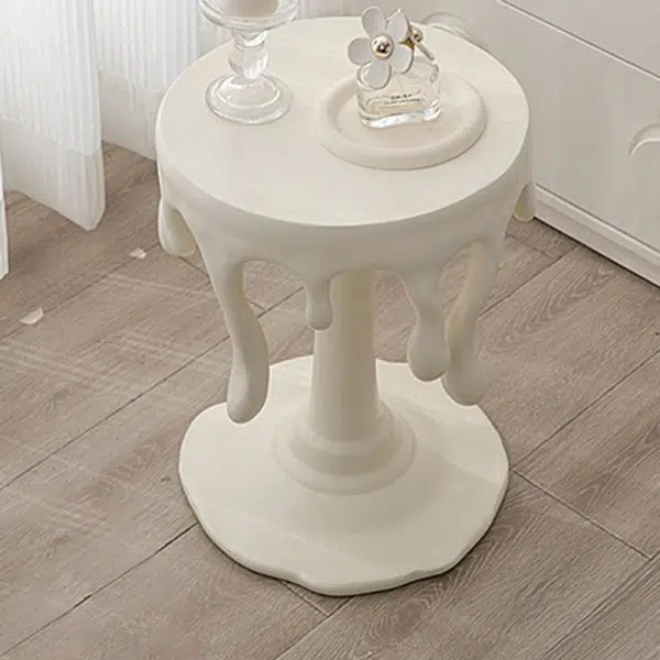 Contemporary Nordic Resin Waterdrop & Round Side Table For Living Room & Bedroom - Image 9