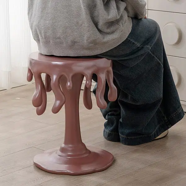 Contemporary Nordic Resin Waterdrop & Round Side Table For Living Room & Bedroom - Image 7