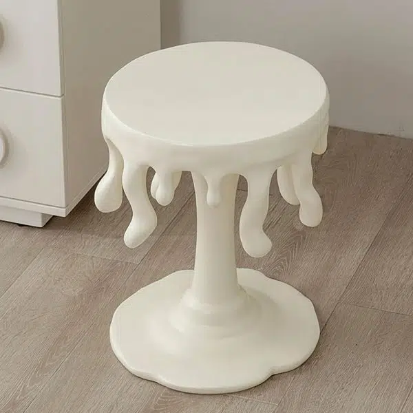 Contemporary Nordic Resin Waterdrop & Round Side Table For Living Room & Bedroom - Image 11