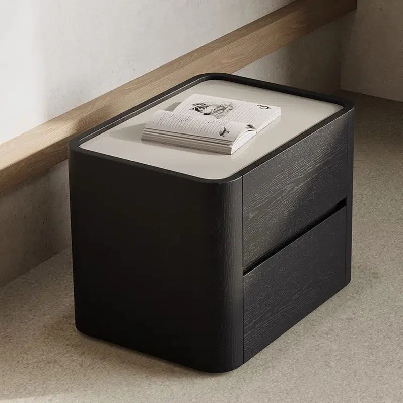 DFM-Table-BM01581-1.jpg Contemporary Nordic Wood Rectangular Nightstand With 2-Drawer For Bedroom & Living Room - Image 1