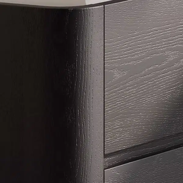 Contemporary Nordic Wood Rectangular Nightstand With 2-Drawer For Bedroom & Living Room - Image 5