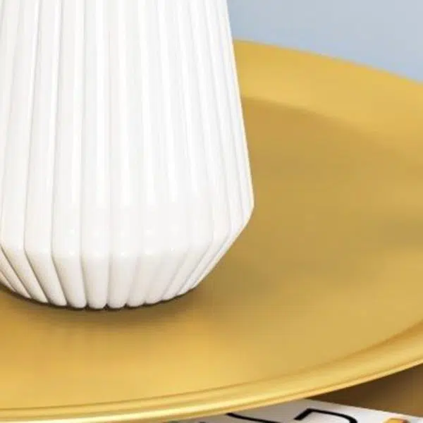 Contemporary Nordic Iron Round Nightstand With 1-Storage For Bedroom And Living Room - Image 8