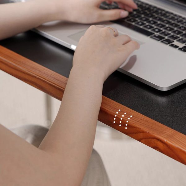 Contemporary Nordic Plank, Wood & Stainless Steel Rectangular Coffee Table With 90?? Flip Top For Living Room And Bedroom - Image 6