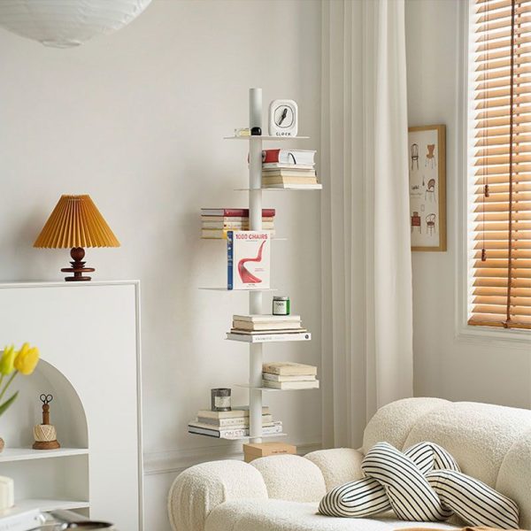 Modern Minimalist Iron Square Rotating Bookshelf 9-Tier For Living Room & Home Office - Image 11