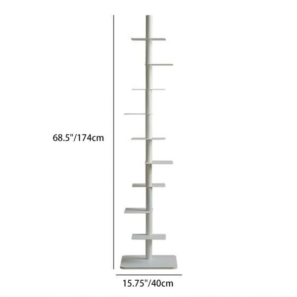 Modern Minimalist Iron Square Rotating Bookshelf 9-Tier For Living Room & Home Office - Image 4