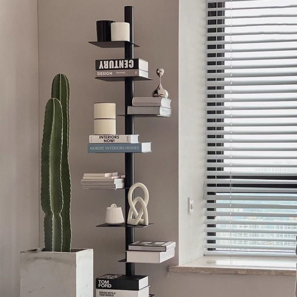 Modern Minimalist Iron Square Rotating Bookshelf 9-Tier For Living Room & Home Office - Image 10
