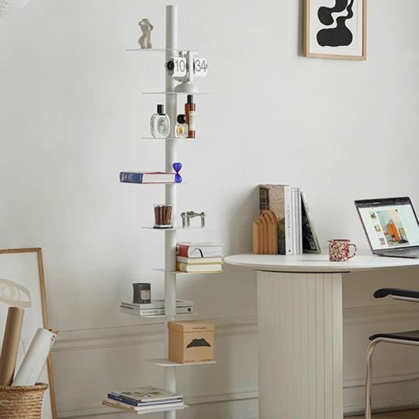 Modern Minimalist Iron Square Rotating Bookshelf 9-Tier For Living Room & Home Office - Image 6