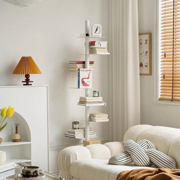 Modern Minimalist Iron Square Rotating Bookshelf 9-Tier For Living Room & Home Office - Image 3