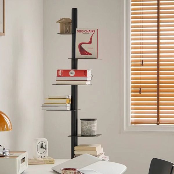 Modern Minimalist Iron Square Rotating Bookshelf 9-Tier For Living Room & Home Office - Image 9