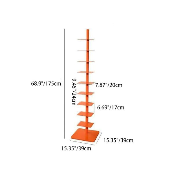 Contemporary Nordic Carbon Steel Vertical Square Bookshelf For Home Office & Living Room - Image 3