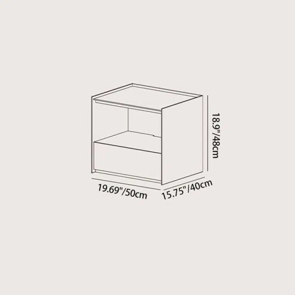 Contemporary Nordic Wood Square Nightstand With 1-Drawer Storage For Bedroom & Living Room - Image 5