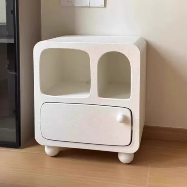 Contemporary Nordic E1 Board Square Nightstand With 1-Drawer For Bedroom & Living Room - Image 14