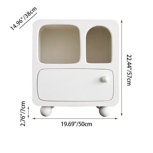 Contemporary Nordic E1 Board Square Nightstand With 1-Drawer For Bedroom & Living Room - Image 4