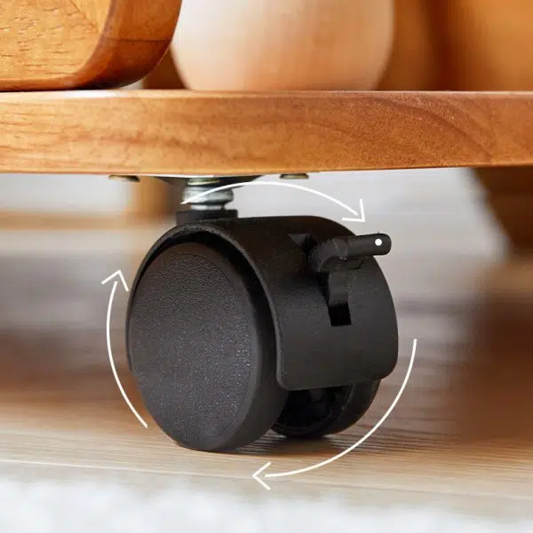 Contemporary Scandinavian Solid Wood Iron Trapezoid Movable End Table 2-Tier For Living Room & Dining Room - Image 7