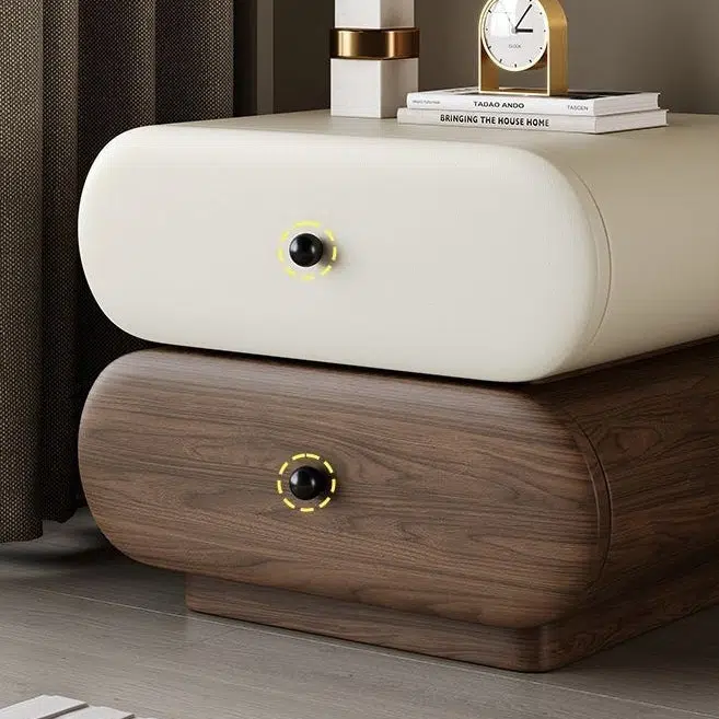 DFM-Table-BW02046-11-650a41c2-c51d-4a11-8dd7-5baf8a29a0d1.jpg Contemporary Creative Faux Leather Solid Wood Metal Rounded Rectangular Oval Nightstand 2-Drawer For Bedroom - Image 19