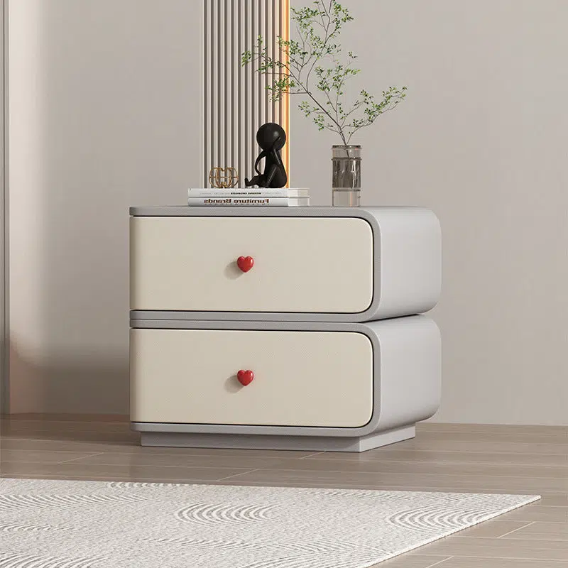 DFM-Table-BW02047-19.jpg Contemporary Creative Faux Leather Solid Wood & Metal Curved Rectangular Nightstand 2-Drawer For Bedroom - Image 13