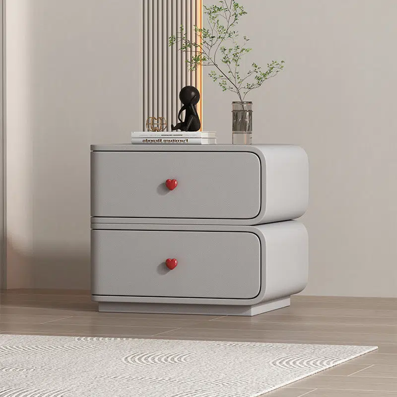 DFM-Table-BW02047-21.jpg Contemporary Creative Faux Leather Solid Wood & Metal Curved Rectangular Nightstand 2-Drawer For Bedroom - Image 15