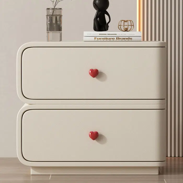 DFM-Table-BW02047-26.jpg Contemporary Creative Faux Leather Solid Wood & Metal Curved Rectangular Nightstand 2-Drawer For Bedroom - Image 34