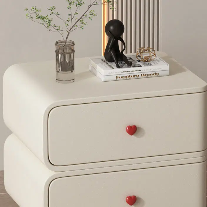 DFM-Table-BW02047-28.jpg Contemporary Creative Faux Leather Solid Wood & Metal Curved Rectangular Nightstand 2-Drawer For Bedroom - Image 7