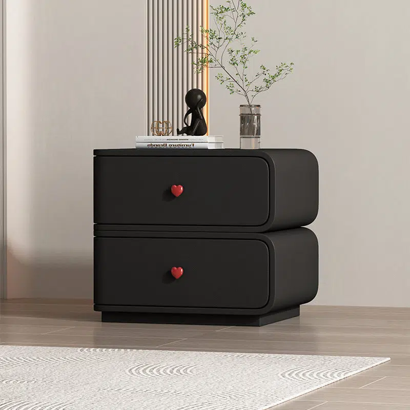 DFM-Table-BW02047-3.jpg Contemporary Creative Faux Leather Solid Wood & Metal Curved Rectangular Nightstand 2-Drawer For Bedroom - Image 11