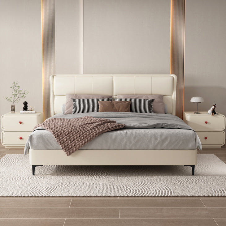 DFM-Table-BW02047-31.jpg Contemporary Creative Faux Leather Solid Wood & Metal Curved Rectangular Nightstand 2-Drawer For Bedroom - Image 33