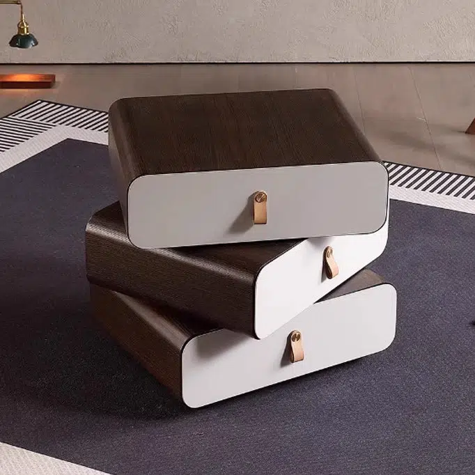 DFM-Table-BW02048-1-ba1d334b-2e0d-42b3-bb69-3820bdb0feab.jpg Contemporary Creative Engineered Wood & Solid Wood Stacked Rounded Nightstand 3-Drawer For Bedroom - Image 3