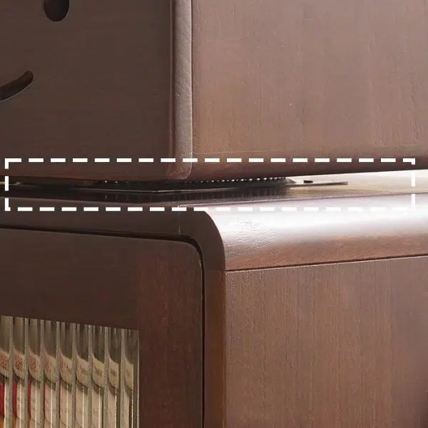 Contemporary Creative Solid Wood Glass Rounded Robot-Shaped Nightstand With 2 Storage For Bedroom & Living Room - Image 7