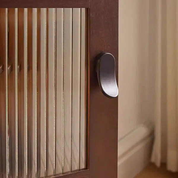 Contemporary Creative Solid Wood Glass Rounded Robot-Shaped Nightstand With 2 Storage For Bedroom & Living Room - Image 11