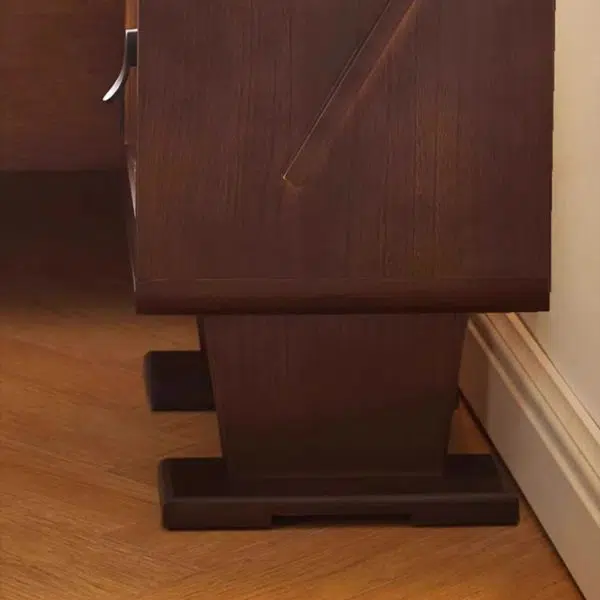 Contemporary Creative Solid Wood Glass Rounded Robot-Shaped Nightstand With 2 Storage For Bedroom & Living Room - Image 13