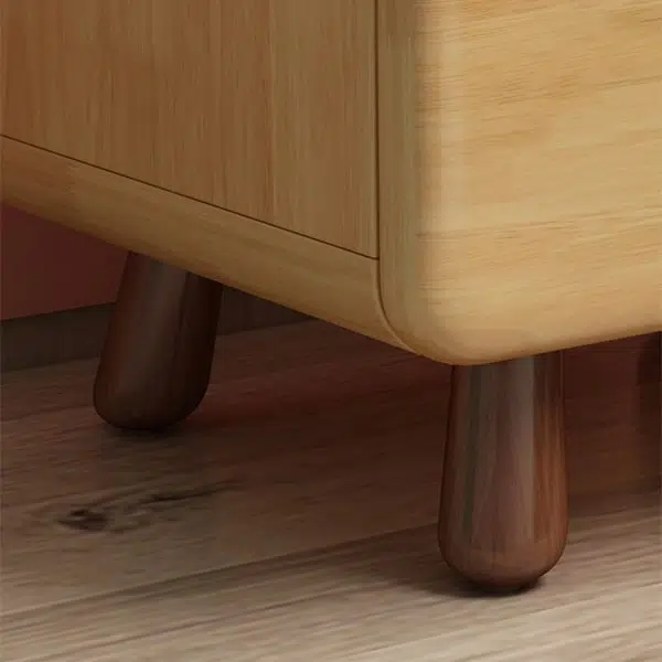 Contemporary Creative Solid Wood Rounded Cylinder Nightstand With 1/2 Drawers For Bedroom - Image 8
