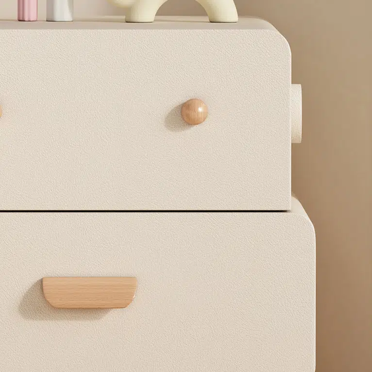 DFM-Table-BW02185-12.jpg Contemporary Creative Faux Leather Solid Wood Curved Square Nightstand 2-Drawer For Bedroom - Image 6