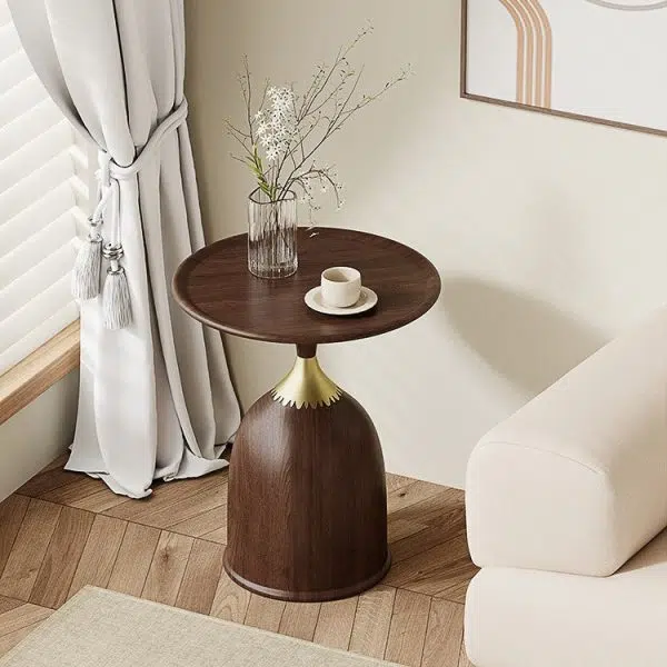 Contemporary Creative Carbon Steel Flat Round End Table With 1-Tier For Living Room - Image 6