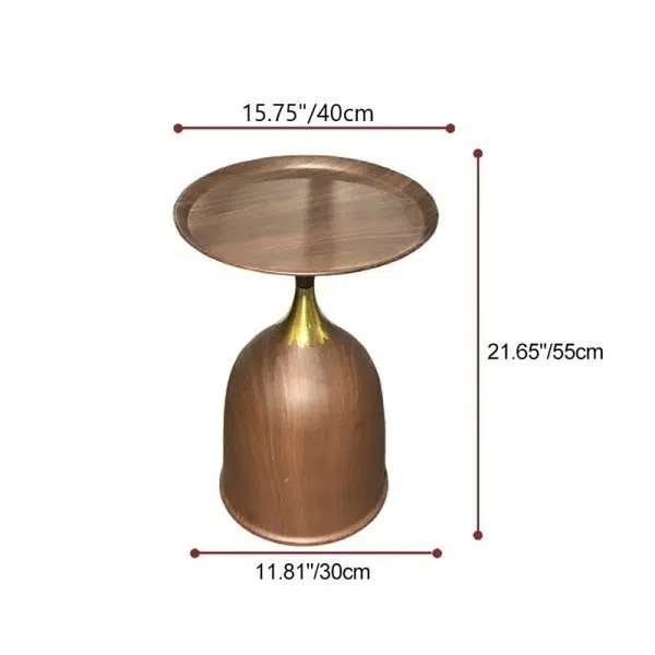 Contemporary Creative Carbon Steel Flat Round End Table With 1-Tier For Living Room - Image 4