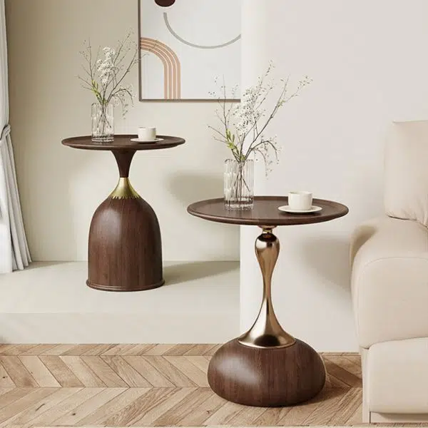 Contemporary Creative Carbon Steel Flat Round End Table With 1-Tier For Living Room - Image 10