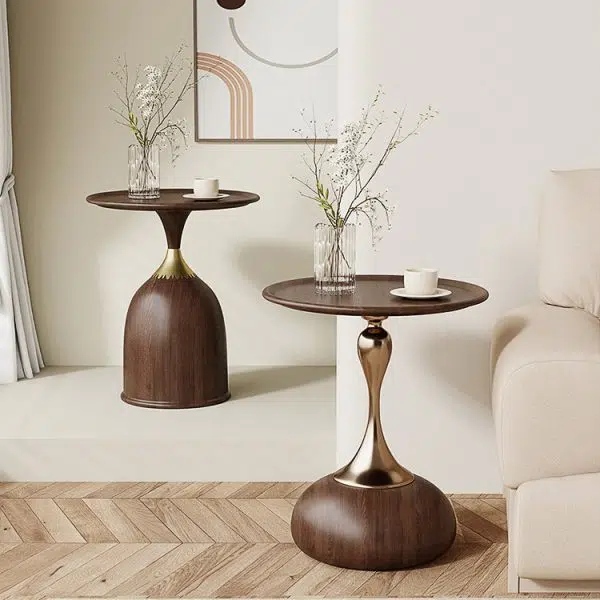 Contemporary Creative Carbon Steel Flat Round End Table With 1-Tier For Living Room - Image 14