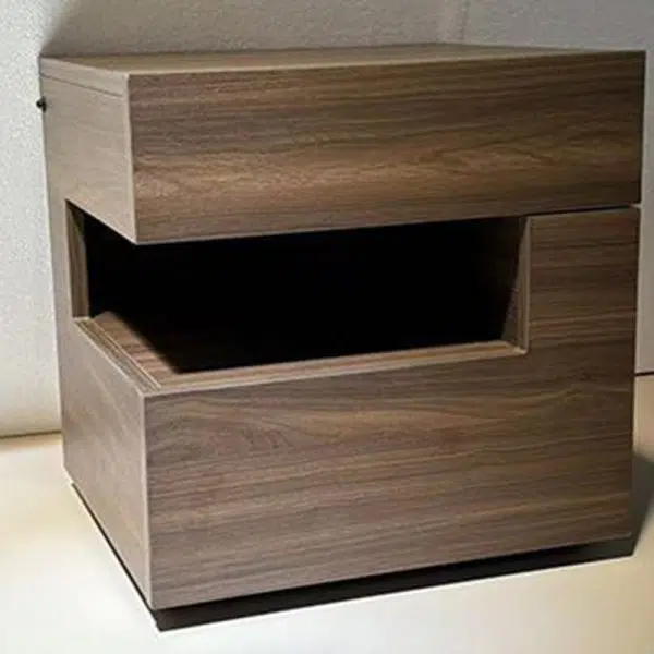 Contemporary Creative Solid Wood Geometric Nightstand With 2 Drawers For Bedroom - Image 8