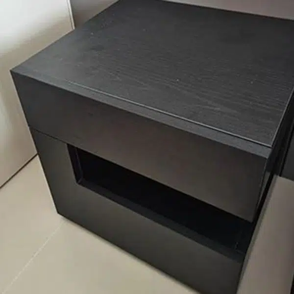 Contemporary Creative Solid Wood Geometric Nightstand With 2 Drawers For Bedroom - Image 10