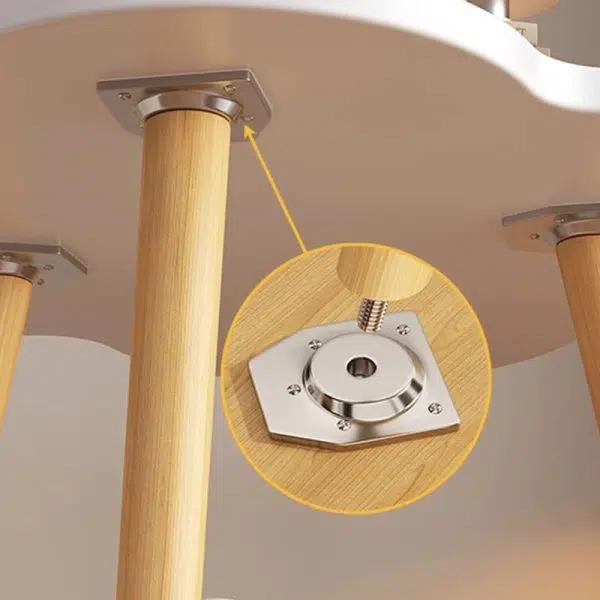 Contemporary Creative Solid Wood Metal Flower-Shaped Round End Table 2-Tier For Living Room - Image 9