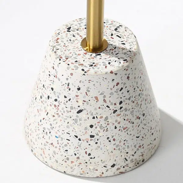Contemporary Creative Terrazzo Metal Round End Table 1-Tier For Living Room - Image 5