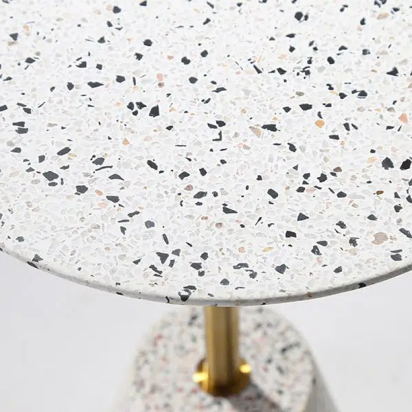 Contemporary Creative Terrazzo Metal Round End Table 1-Tier For Living Room - Image 6
