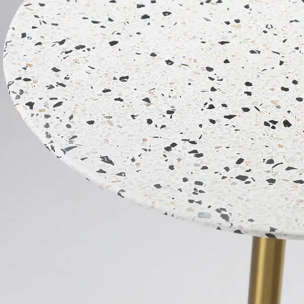Contemporary Creative Terrazzo Metal Round End Table 1-Tier For Living Room - Image 7