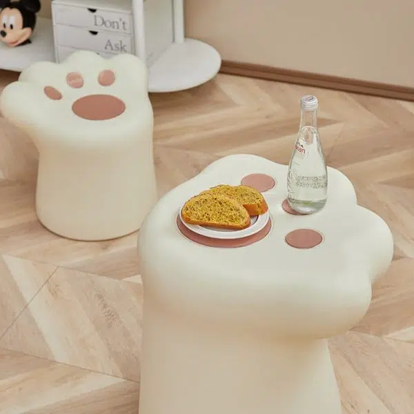 Contemporary Nordic Cat Scratching PE Side Table & Chair Set For Living Room - Image 12