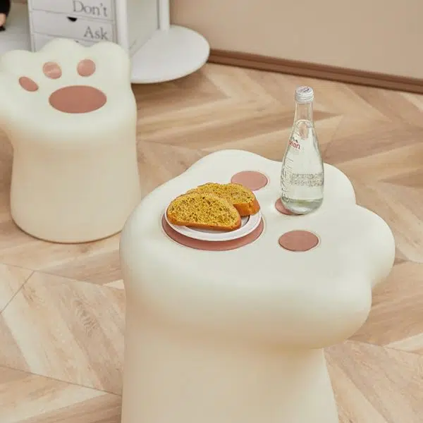 Contemporary Nordic Cat Scratching PE Side Table & Chair Set For Living Room - Image 14