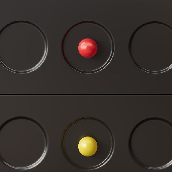 Contemporary Retro Cube Square Rubber Wood Nightstand 2 - Drawer For Bedroom - Image 9