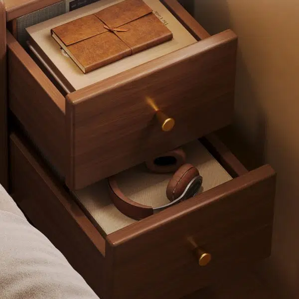 Contemporary Retro Cube Square Medium Density Fiberboard Nightstand 2 - Drawer For Bedroom - Image 8