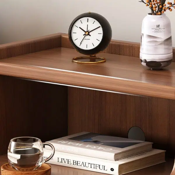 Contemporary Retro Cube Square Medium Density Fiberboard Nightstand 2 - Drawer For Bedroom - Image 7