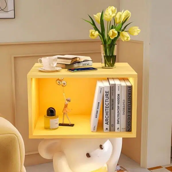 Contemporary Creative Sweet Rabbit Medium Density Fiberboard Resin Nightstand 1 - Cabinet For Bedroom - Image 5